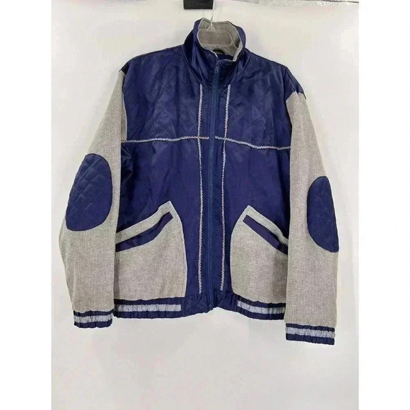 VINTAGE AST Sportswear BLUE/GRAY SILVER PIPPING Zip Jacket SMALL 90'S Y2K STREET - Picture 2 of 8